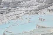 Hierapolis Ancient City, Cleopatra’s Antique Pool and White Travertine Terraces , Hot Springs ( White Travertines ) Cleopatra Swimming Pool , Pamukkale tour