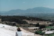 Hierapolis Ancient City, Cleopatra’s Antique Pool and White Travertine Terraces , Hot Springs ( White Travertines ) Cleopatra Swimming Pool , Pamukkale tour