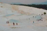 Hierapolis Ancient City, Cleopatra’s Antique Pool and White Travertine Terraces , Hot Springs ( White Travertines ) Cleopatra Swimming Pool , Pamukkale tour