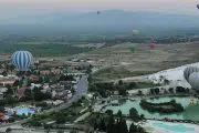 Hierapolis Ancient City, Cleopatra’s Antique Pool and White Travertine Terraces , Hot Springs ( White Travertines ) Cleopatra Swimming Pool , Pamukkale tour
